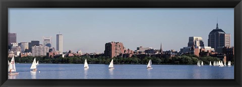 Framed Charles River Skyline, Boston, MA Print