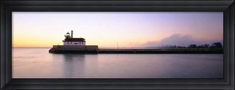 Framed Lighthouse At The Waterfront, Duluth, Minnesota Print