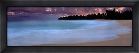 Framed Haena Beach Storm, Hawaii, Kauai Print
