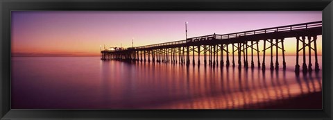 Framed Balboa Pier at sunset, Newport Beach, Orange County, California, USA Print