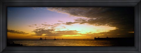 Framed Key West Sea at Sunset, Monroe County, Florida Print