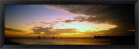Framed Key West Sea at Sunset, Monroe County, Florida Print