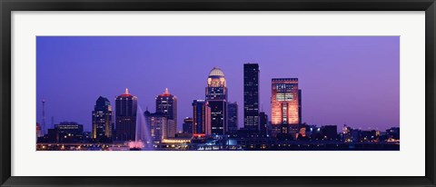 Framed Night Skyline Louisville KY Print