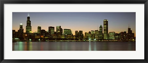 Framed Chicago Skyline at Dusk, IL Print