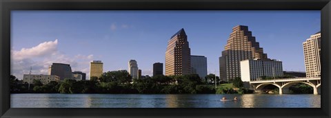 Framed Waterfront Buildings in Austin, Texas Print