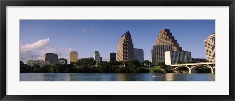 Framed Waterfront Buildings in Austin, Texas Print