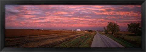 Framed Road in Illinois Print