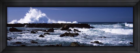 Framed Three Tables, North Shore, Oahu, Hawaii Print