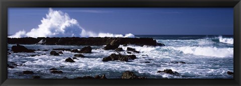 Framed Three Tables, North Shore, Oahu, Hawaii Print