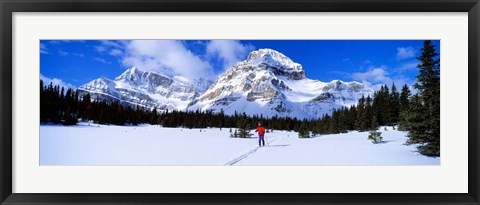 Framed Skier Ptarmigan Peak Wall of Jericho, Skoki Valley, Canada Print