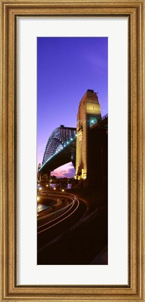 Framed Australia, Sydney, Harbor Bridge (vertical) Print