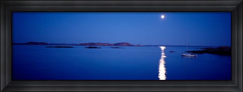 Framed Full Moon in Bohuslan, Sweden Print