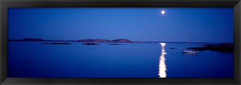 Framed Full Moon in Bohuslan, Sweden Print