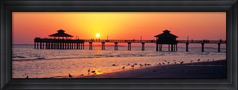 Framed Sunset at Fort Myers Beach, FL Print