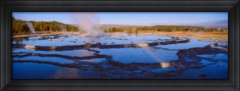 Framed Great Fountain Geyser, Yellowstone National Park, Wyoming Print