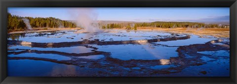 Framed Great Fountain Geyser, Yellowstone National Park, Wyoming Print