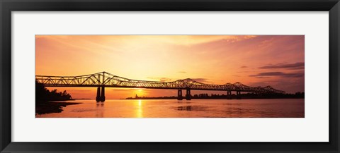 Framed Bridge At Sunset, Mississippi Print
