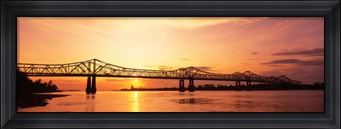 Framed Bridge At Sunset, Mississippi Print