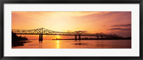 Framed Bridge At Sunset, Mississippi Print