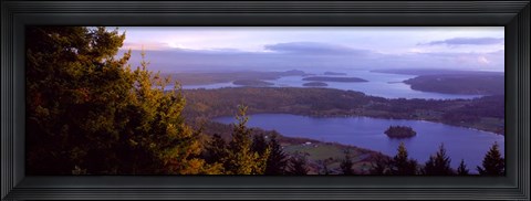 Framed Campbell Lake and Whidbey Island, WA Print