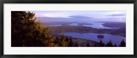 Framed Campbell Lake and Whidbey Island, WA Print