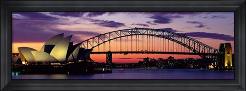 Framed Sydney Harbor Bridge At Sunset,  Australia Print