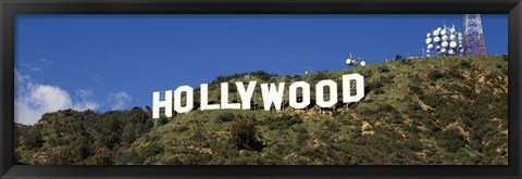 Framed Hollywood Hills Sign, Los Angeles, California Print