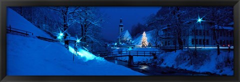 Framed Christmas in Ramsau, Germany Print