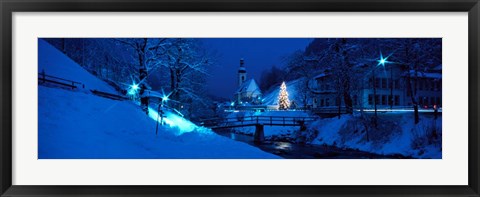 Framed Christmas in Ramsau, Germany Print