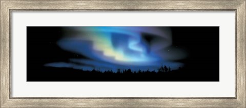 Framed Northern Lights (blue sky) Print