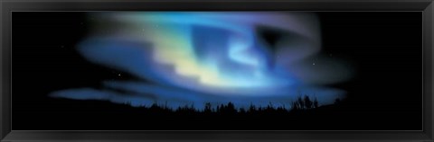 Framed Northern Lights (blue sky) Print