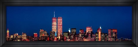 Framed New York City Skyline with World Trade Center Print