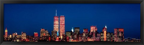 Framed New York City Skyline with World Trade Center Print