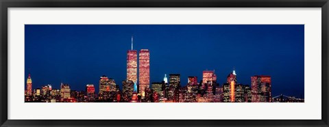 Framed New York City Skyline with World Trade Center Print