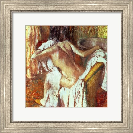 Framed Woman drying herself Print