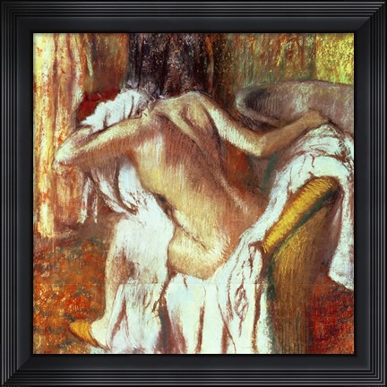 Framed Woman drying herself Print