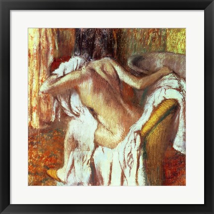 Framed Woman drying herself Print