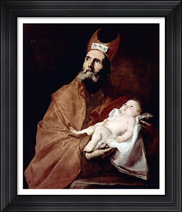 Framed Saint Simeon with the Christ child Print