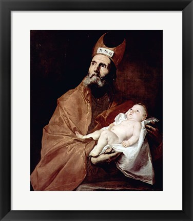 Framed Saint Simeon with the Christ child Print