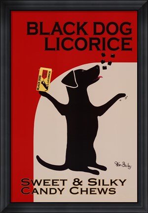 Framed Black Dog Licorice Print