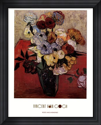 Framed Roses &amp; Anenomes Print