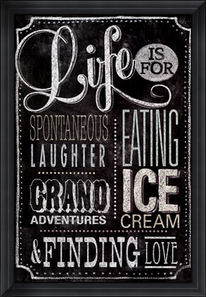 Framed Chalkboard - Meaning Of Life Color Print