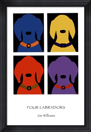 Framed Four Labradors Print