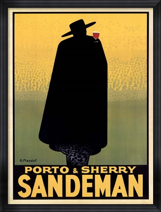 Framed Porto &amp; Sherry Sandeman 1931 Print