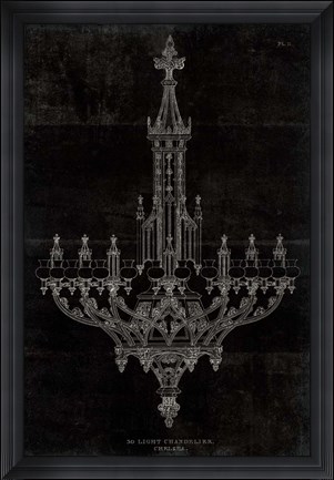 Framed Ornamental Metal Work Chandelier Print