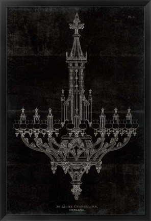 Framed Ornamental Metal Work Chandelier Print