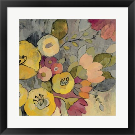 Framed Yellow Floral Duo I Print