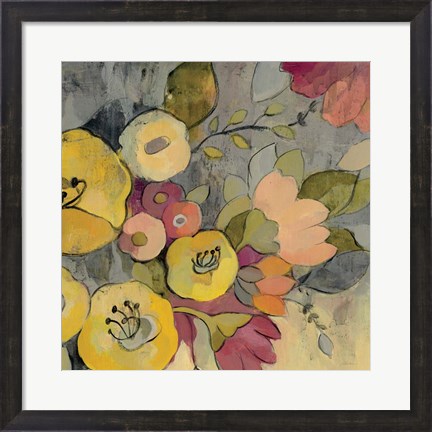 Framed Yellow Floral Duo I Print