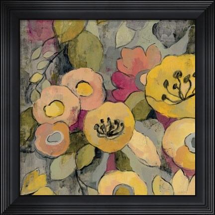 Framed Yellow Floral Duo II Print