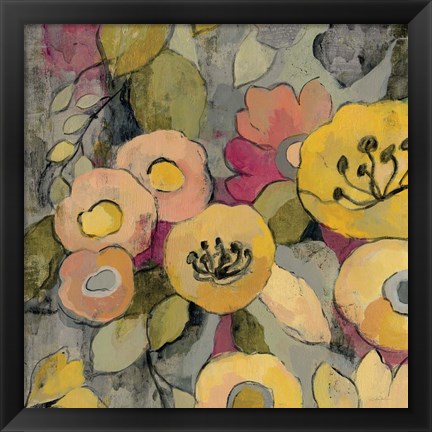 Framed Yellow Floral Duo II Print